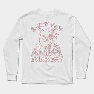 Scared Koala Animal Design Long Sleeve T-Shirt